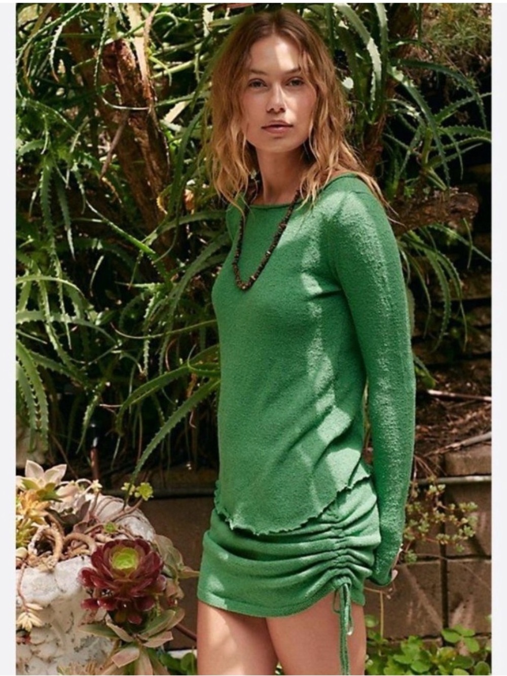 NWT Free People FP Beach Cabo Sweater Skirt Set green Size XS
